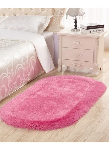 Non-Slip Soft &amp; Comfortable Polyester Carpet Machine Washable With Vibrant Colors (L80 x W50)cm - Pink