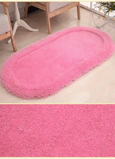 Non-Slip Soft &amp; Comfortable Polyester Carpet Machine Washable With Vibrant Colors (L80 x W50)cm - Pink