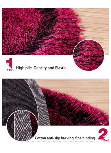 Non-Slip Soft &amp; Comfortable Polyester Carpet Machine Washable With Vibrant Colors (L80 x W50)cm - Pink