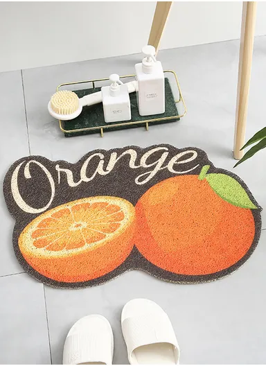 80x50cm Durable PVC Indoor Door Mat High-Traction Dirt-Absorbing &amp; Easy-Clean Design - Orange Style 1