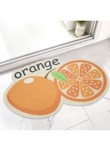 80x50cm Durable PVC Indoor Door Mat High-Traction Dirt-Absorbing &amp; Easy-Clean Design - Orange Style 2