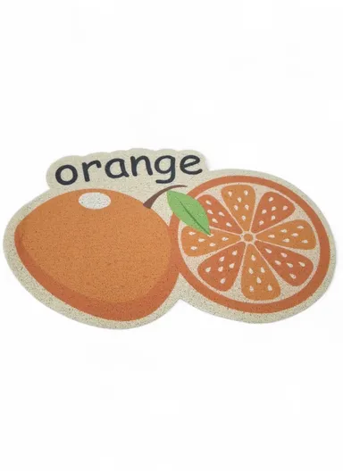 80x50cm Durable PVC Indoor Door Mat High-Traction Dirt-Absorbing &amp; Easy-Clean Design - Orange Style 2