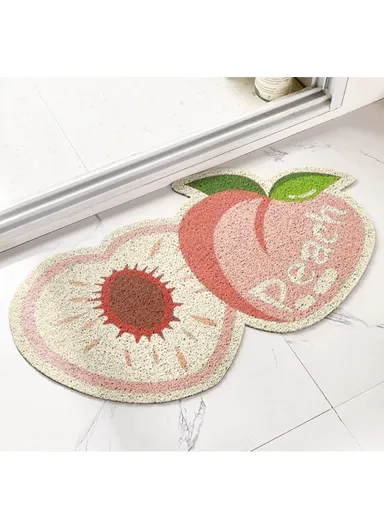 80x50cm Durable PVC Indoor Door Mat High-Traction Dirt-Absorbing &amp; Easy-Clean Design - Peach
