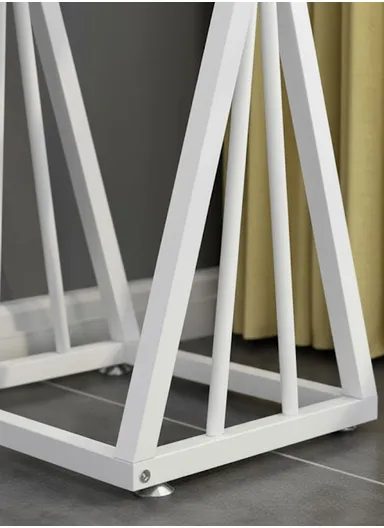 Square Plant Flower Pot Stand with Wooden Shelf, Plant Holder, Plant Display Rack for Balcony, Home, Offices, Hotels &amp; Decorations (H85 x W30 X D30)cm - White