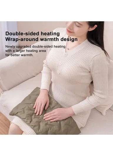 Multifunctional Down Cotton Waterless Electric Heating Hand Warmer Bag (L26 x W27 x T5)cm - White