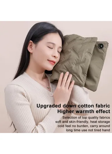 Multifunctional Down Cotton Waterless Electric Heating Hand Warmer Bag (L26 x W27 x T5)cm - Orange