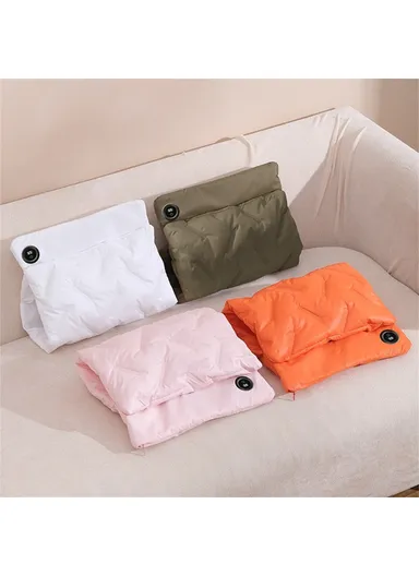 Multifunctional Down Cotton Waterless Electric Heating Hand Warmer Bag (L26 x W27 x T5)cm - Orange