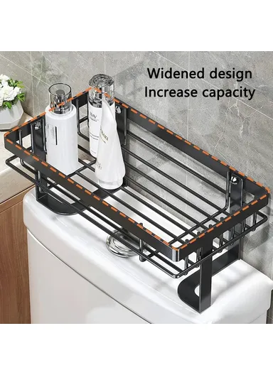 3 Layer Over-The-Toilet Carbon Steel Storage Rack Shelf for Bathroom Organization - Black