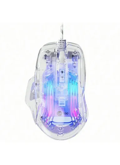 RGB Light USB Wired Gaming Mouse Transparent Computer Laptop Mice MS108 