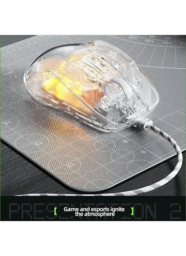 RGB Light USB Wired Gaming Mouse Transparent Computer Laptop Mice MS108 