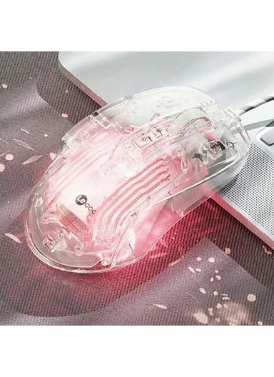 RGB Light USB Wired Gaming Mouse Transparent Computer Laptop Mice MS108 
