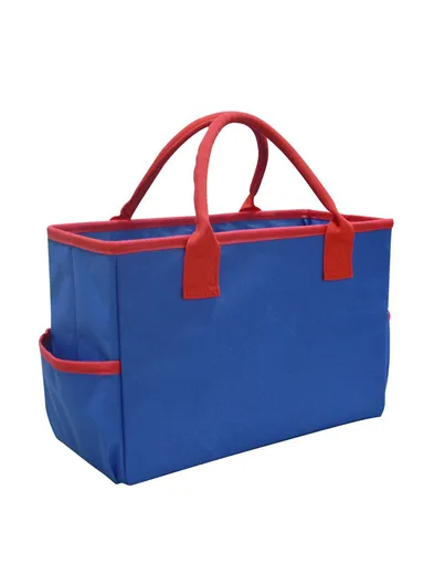 Gardening Tote Bag Oxford Cloth Multiple Pockets Maintenance Tools Storage Bag (L35x W14.5 x H22)cm - Black &amp; Grey
