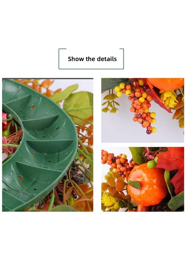 Artificial Pumpkin Berry Wreath Thanksgiving Day Harvest Festival Decor Photo Prop