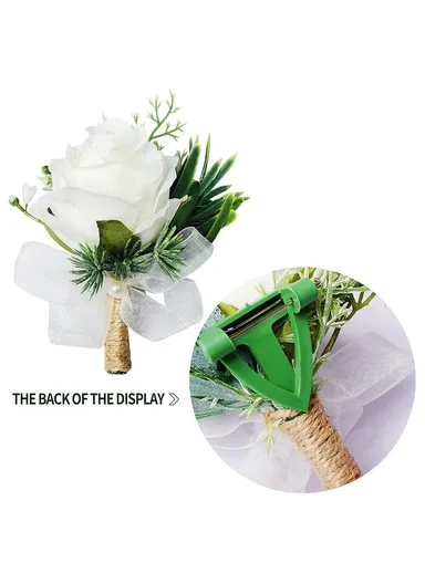 Simulated Rose Silk Wrist Flower, Bride Bridesmaid Corsage / Wrist Flower - Champagne Wrist Flower