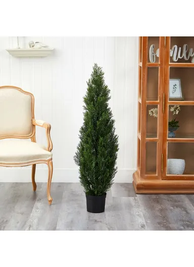 Artificial Pine Tree Plastic Simulation Potted Plant Hotel Living Room Floor Decoration - 120cm