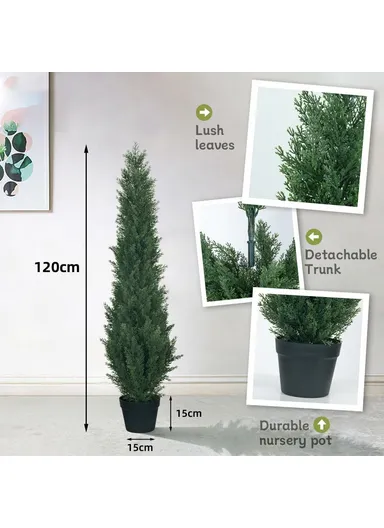 Artificial Pine Tree Plastic Simulation Potted Plant Hotel Living Room Floor Decoration - 120cm
