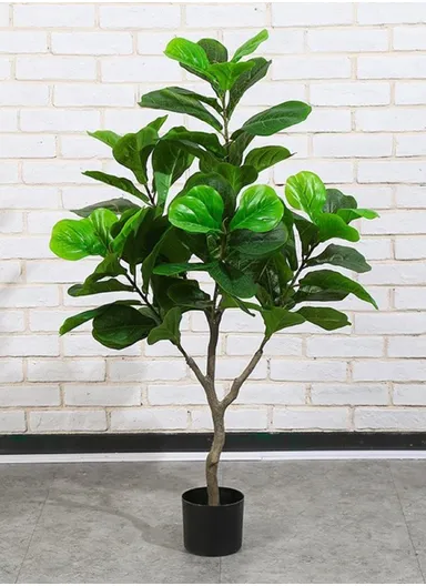Simulated Fiddle Leaf Fig Potted Plant Indoor Hall Decoration Green Plant Artificial Bionic - 120cm