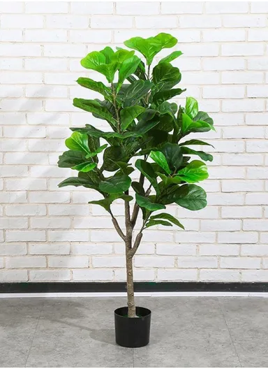Simulated Fiddle Leaf Fig Potted Plant Indoor Hall Decoration Green Plant Artificial Bionic - 140cm