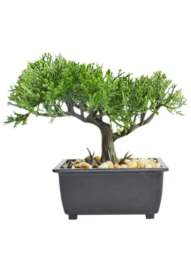 Living Room Simulation Green Plant Artificial Cypress Mini Potted Plant Office Desktop Decor