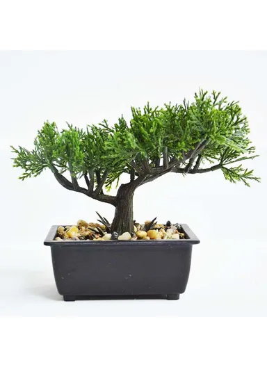 Living Room Simulation Green Plant Artificial Cypress Mini Potted Plant Office Desktop Decor