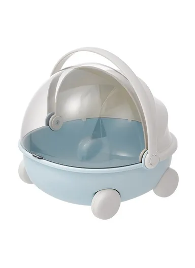 Creative Cute Cradle Desktop PP+PET Storage Box Key Snacks Toy Sundries Organizer - Blue