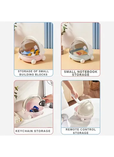 Creative Cute Cradle Desktop PP+PET Storage Box Key Snacks Toy Sundries Organizer - Blue