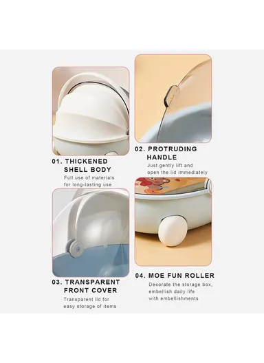 Creative Cute Cradle Desktop PP+PET Storage Box Key Snacks Toy Sundries Organizer - Blue