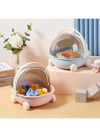 Creative Cute Cradle Desktop PP+PET Storage Box Key Snacks Toy Sundries Organizer - Blue