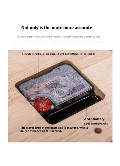 Black Walnut Wood Mini Desk Clock Silent Quartz Movement Table Clock for Bedroom Kitchen