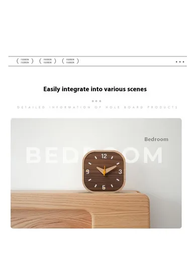 Black Walnut Wood Mini Desk Clock Silent Quartz Movement Table Clock for Bedroom Kitchen