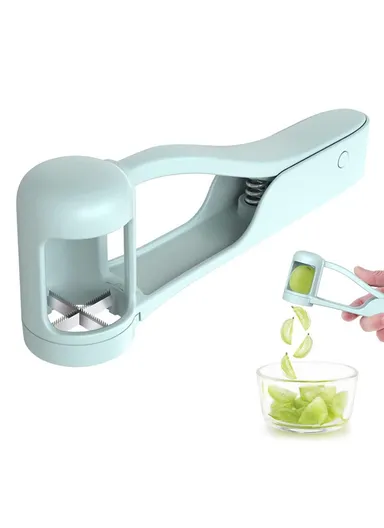 Multi-Function Grape Cutter Tomato Cherry Strawberry Cutter Tools Into 4 Pieces (No FDA, BPA-Free) - Baby Blue