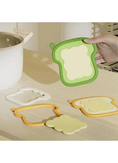 3-in-1 Detachable Heat Insulation Mat Non-Slip Silicone Placemat with Hanging Hole (L10 x W6.6)cm - Yellow