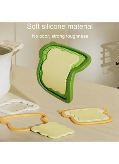 3-in-1 Detachable Heat Insulation Mat Non-Slip Silicone Placemat with Hanging Hole (L10 x W6.6)cm - Green