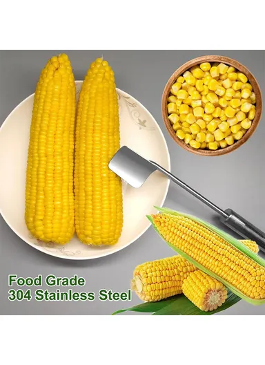 Stainless Steel Corn Cob Husker Manual Corn Stripper Ergonomic Corn Stripping Shovel (No FDA, BPA Free)