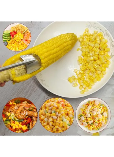 Stainless Steel Corn Cob Husker Manual Corn Stripper Ergonomic Corn Stripping Shovel (No FDA, BPA Free)
