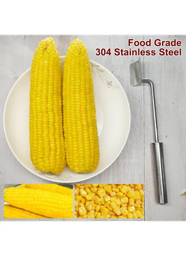 Stainless Steel Corn Cob Husker Manual Corn Stripper Ergonomic Corn Stripping Shovel (No FDA, BPA Free)