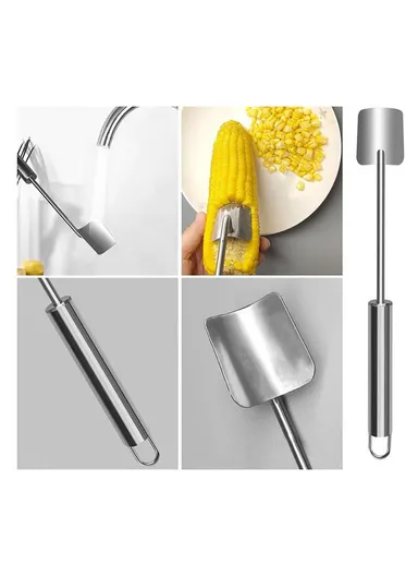 Stainless Steel Corn Cob Husker Manual Corn Stripper Ergonomic Corn Stripping Shovel (No FDA, BPA Free)