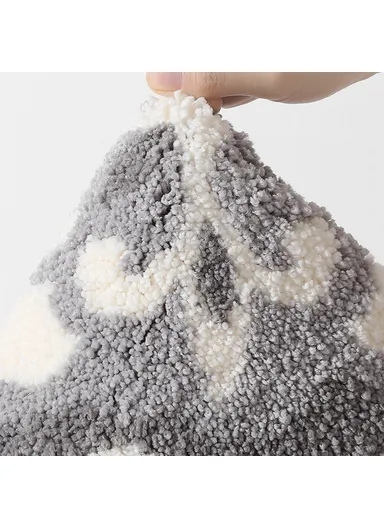 50x80cm Modern Bathroom Floor Mat Non-Slip Polyester Water Absorbent Foot Rug - Coffee+White