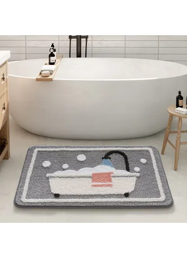 50x80cm Bath Mat Modern Bathroom Carpet Non-Slip Water Absorbent Shower Rug - Bath Time