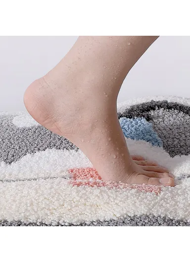 50x80cm Bath Mat Modern Bathroom Carpet Non-Slip Water Absorbent Shower Rug - Bath Time