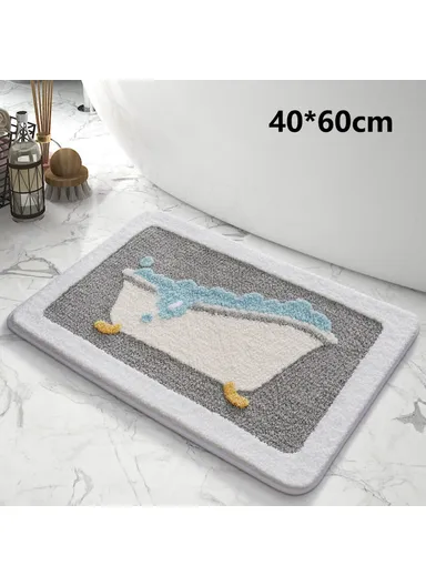 40x60cm Bath Mat Modern Bathroom Carpet Non-Slip Water Absorbent Shower Rug - Bath Time