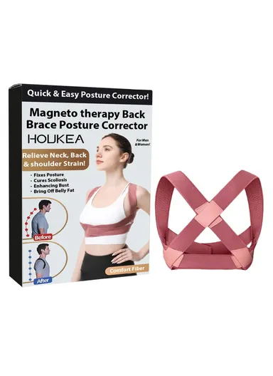 Back Support Posture Corrector Magnetic Adult Hunchback Correction Belt HKB08-A001-1-WH1