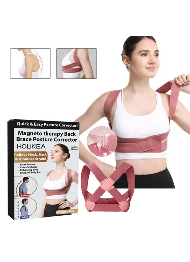 Back Support Posture Corrector Magnetic Adult Hunchback Correction Belt HKB08-A001-1-WH1