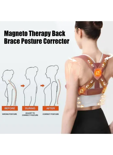 Back Support Posture Corrector Magnetic Adult Hunchback Correction Belt HKB08-A001-1-WH1