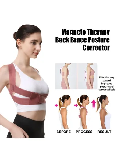 Back Support Posture Corrector Magnetic Adult Hunchback Correction Belt HKB08-A001-1-WH1