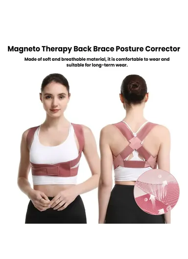 Back Support Posture Corrector Magnetic Adult Hunchback Correction Belt HKB08-A001-1-WH1