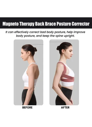 Back Support Posture Corrector Magnetic Adult Hunchback Correction Belt HKB08-A001-1-WH1