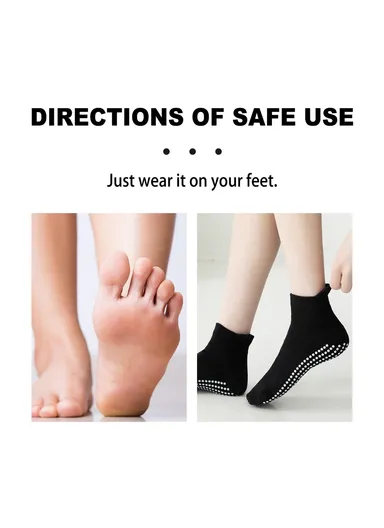 1 Pair Anti Bunion and Varicose Vein Non-Slip Moisturizing &amp; Soothing Skin Tourmaline Socks HKB05-A018-1-BK1