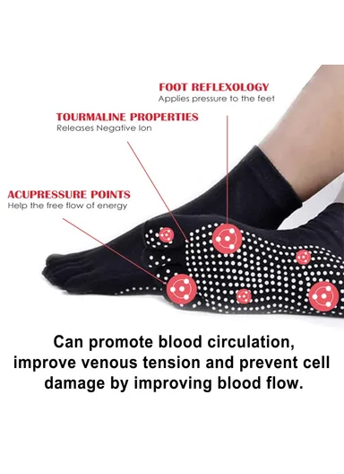 1 Pair Anti Bunion and Varicose Vein Non-Slip Moisturizing &amp; Soothing Skin Tourmaline Socks HKB05-A018-1-BK1
