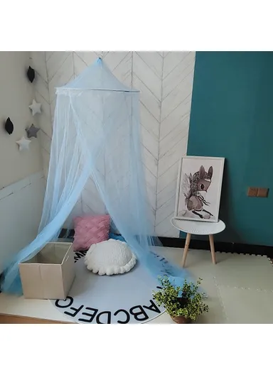 1.5-1.8M Bed Canopy Curtain Polyester Netting Mosquito Net for Kids &amp; Adults - Sky Blue